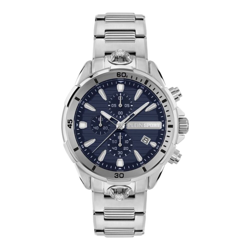 Plein Sport Impact Chronograph Watch Silver Mens
